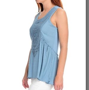Blue Sleeveless Boho Tunic NEW